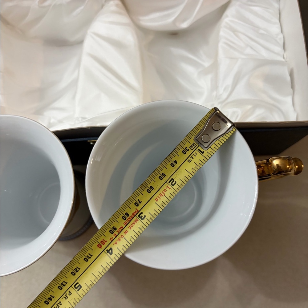 Sorelle Gold and Blue Porcelain Mugs - Picture 5 of 11